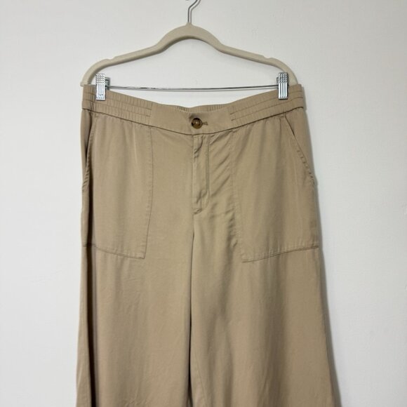 LOFT Women’s Wide Leg Pants Size 12 High Rise Pockets 100% Lyocell - Picture 2 of 6